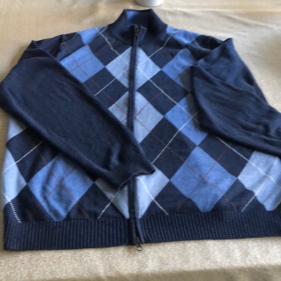 Brooks Brothers Other - Brooks Brothers Zip Up Argyle Sweater XL